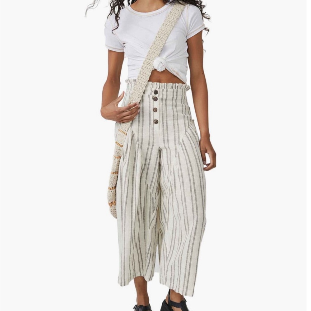 Free People NWT free-est Poppy Stripe Wide-Leg Pants
